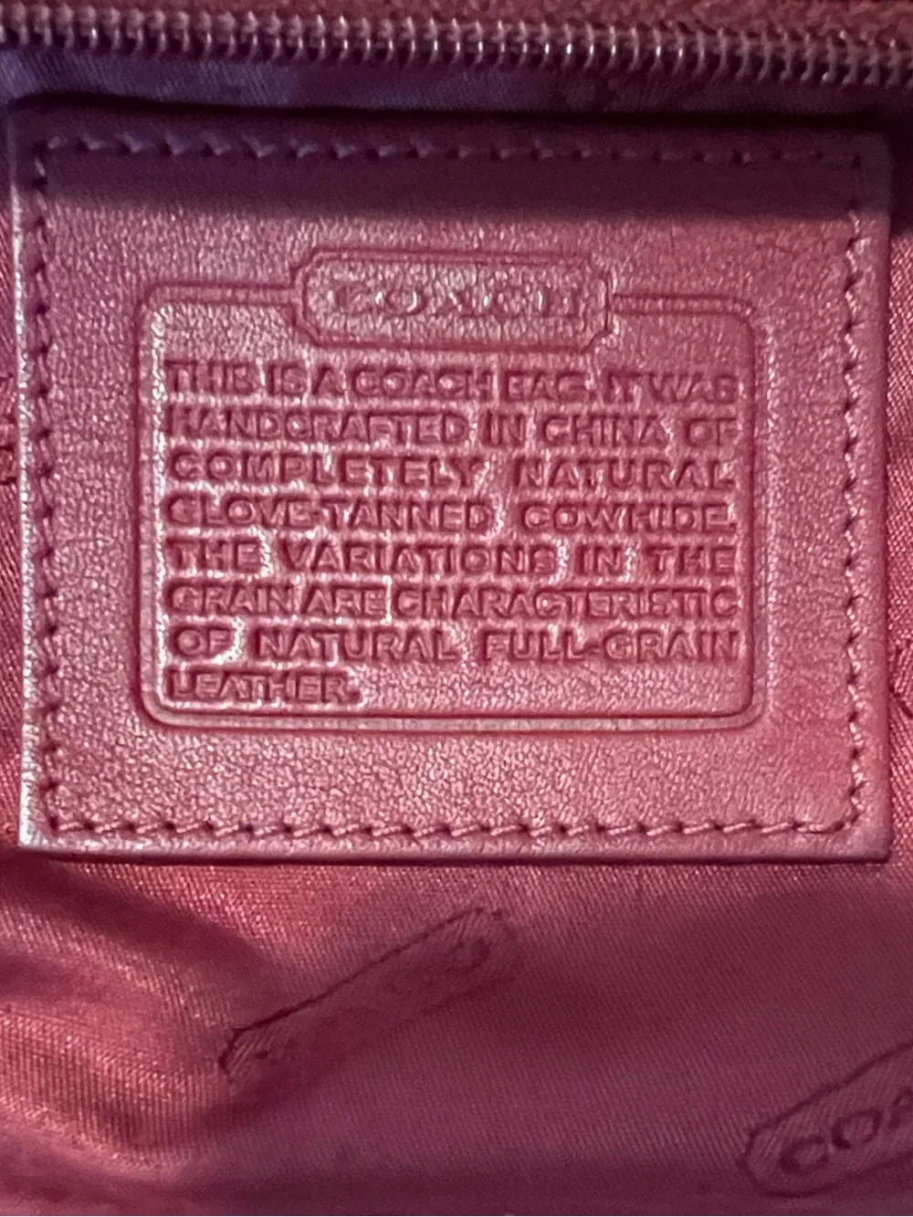 Coach Vintage Red Leather Flat Cosmetic Case
